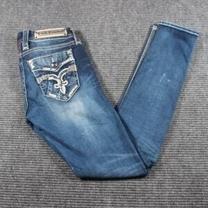 Rock Revival Cherilyn Easy Skinny Jeans Women’s 26 Embellished Fleur-de-Lis